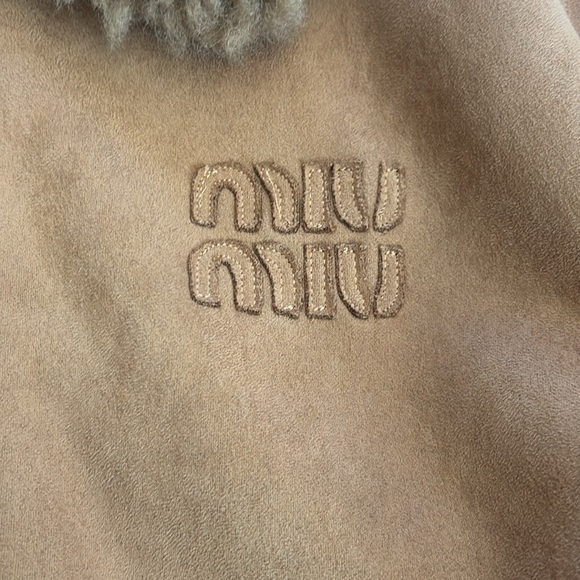 Miu Miu Tan Shearling Jacket - Picture 2 of 9